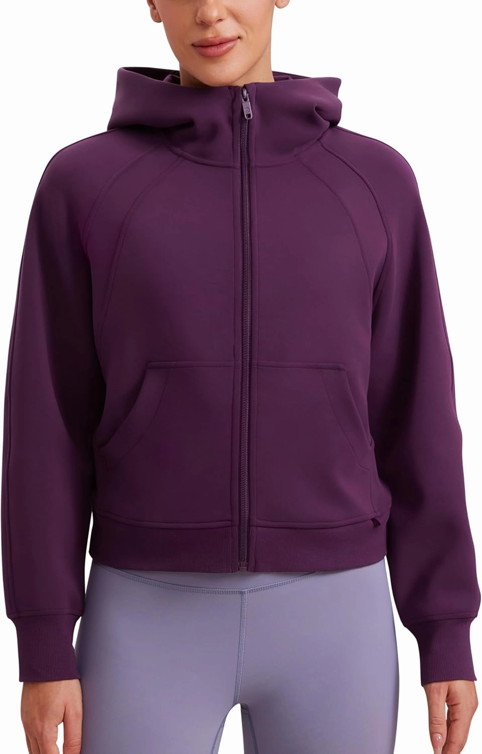 CRZ YOGA Womens SoftAura Full Zip Up Hoodie Workout Casual Hooded Sweatshirt Long Sleeve Athletic Jacket