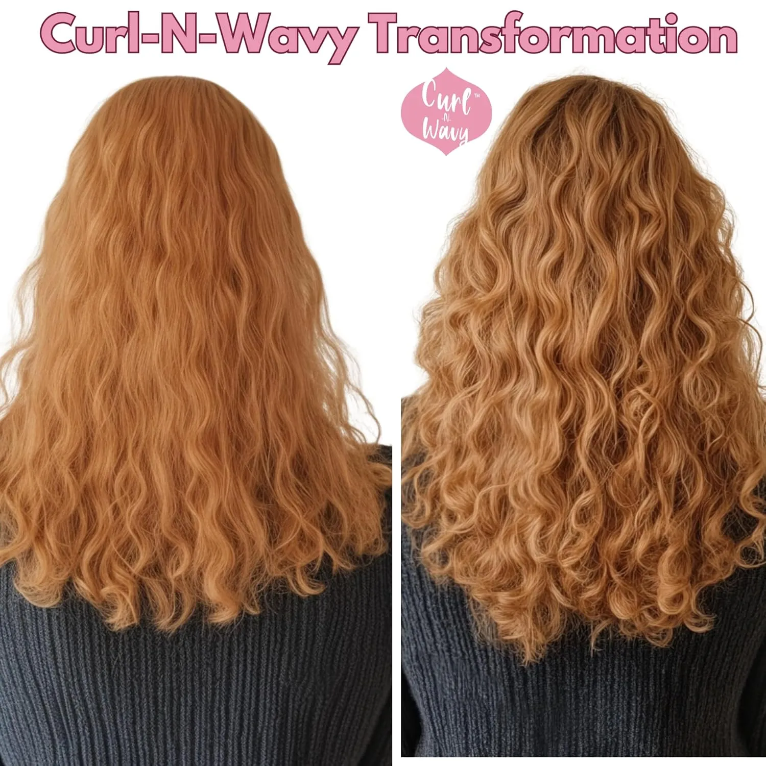 Curl-N-Wavy Curl Defining Leave-In Conditioner & Detangler, 8 oz & 2 oz Travel Size Set - Hydrated, Shiny Curls, Sulfate, Paraben Free (JAMAICAN BLACK CASTOR OIL)