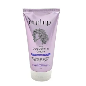 Curl-Up's Curl Defining Cream - All In One Leave In Conditioner Moisturizes, Enhances Natural Curl Definition & Provides Medium Hold to Dry Frizzy, Wavy & Curly Hair 150g