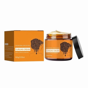 Curl Cream Natural Moisturizing Leave-In Conditioner for Long-Lasting Frizz-Free - Bounce & Shine For Wavy, Dry or Damaged Hair (1pc)
