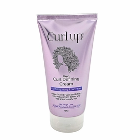 Curl-Up's Defining Cream - All In One Leave In Conditioner Moisturizes, Enhances Natural Curl Definition & Provides Medium Hold to Dry Frizzy, Wavy & Curly Hair 150g