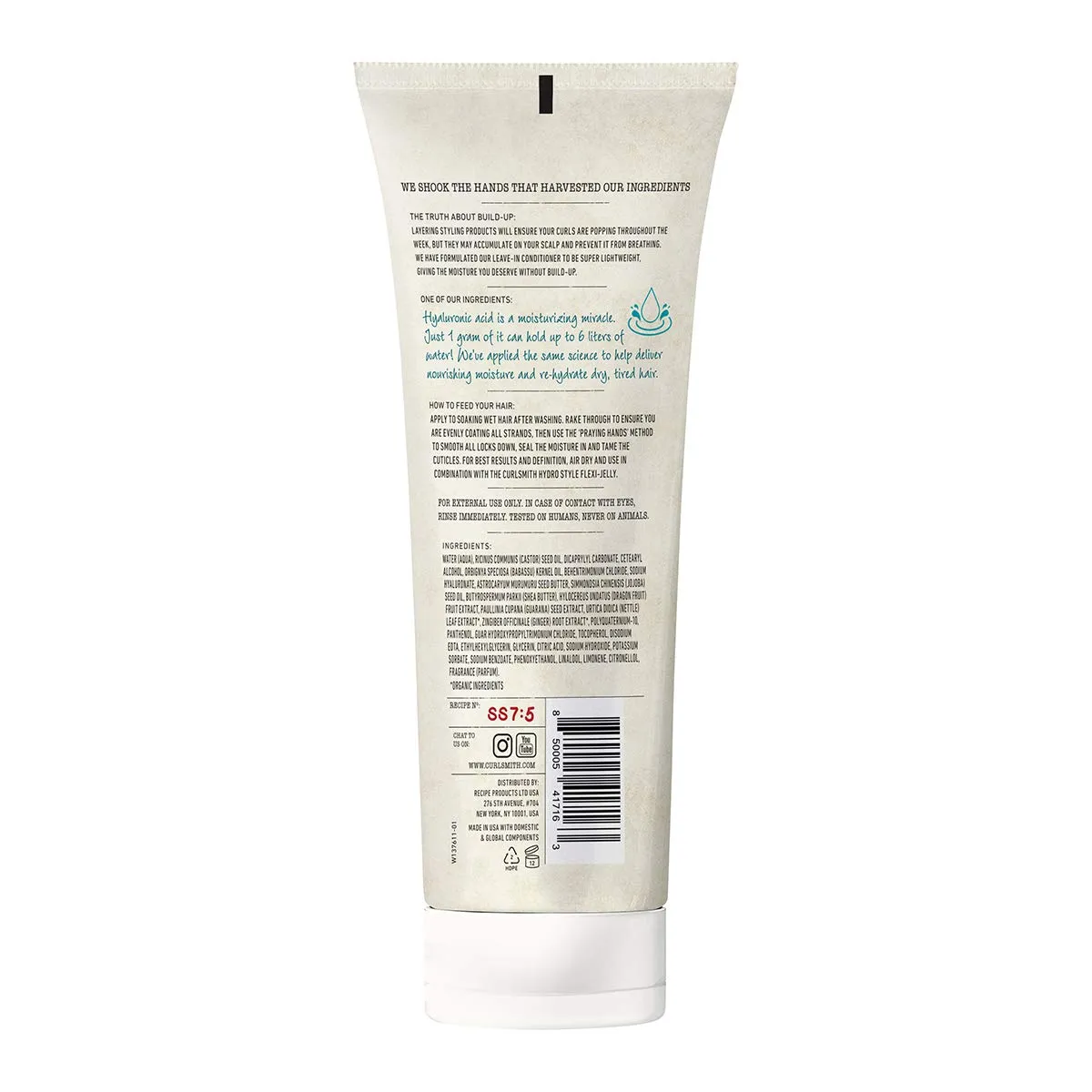 CURLSMITH - Weightless Air Dry Cream - Vegan Leave-In Conditioner for Any Hair Type, Smooths Hair