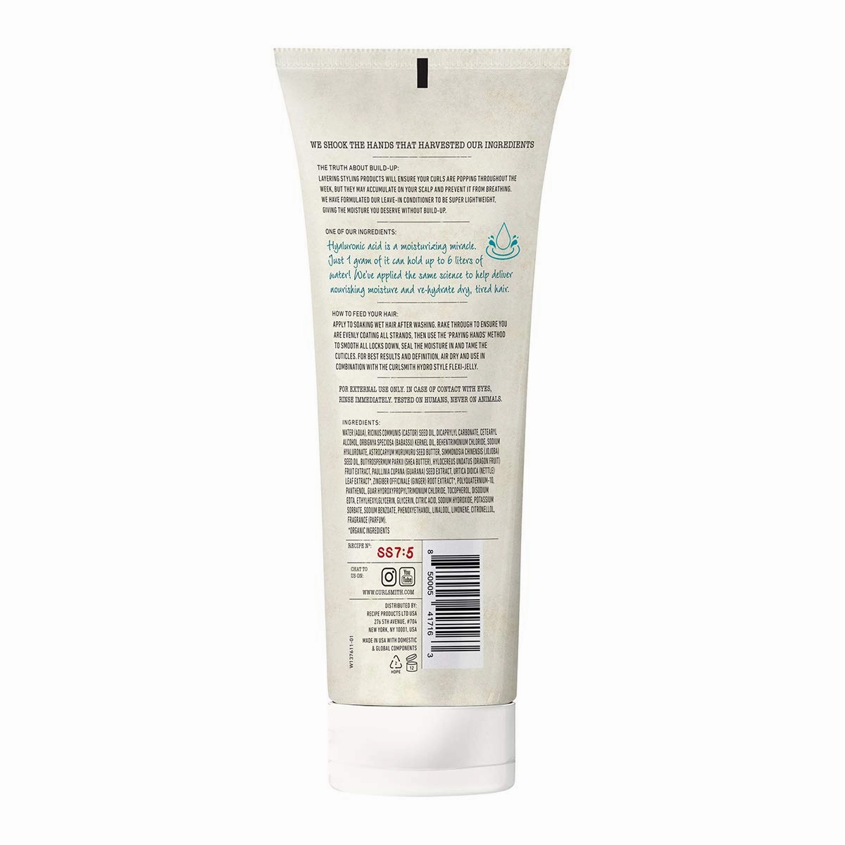 CURLSMITH - Weightless Air Dry Cream - Vegan Leave-In Conditioner for Any Hair Type, Smooths Hair