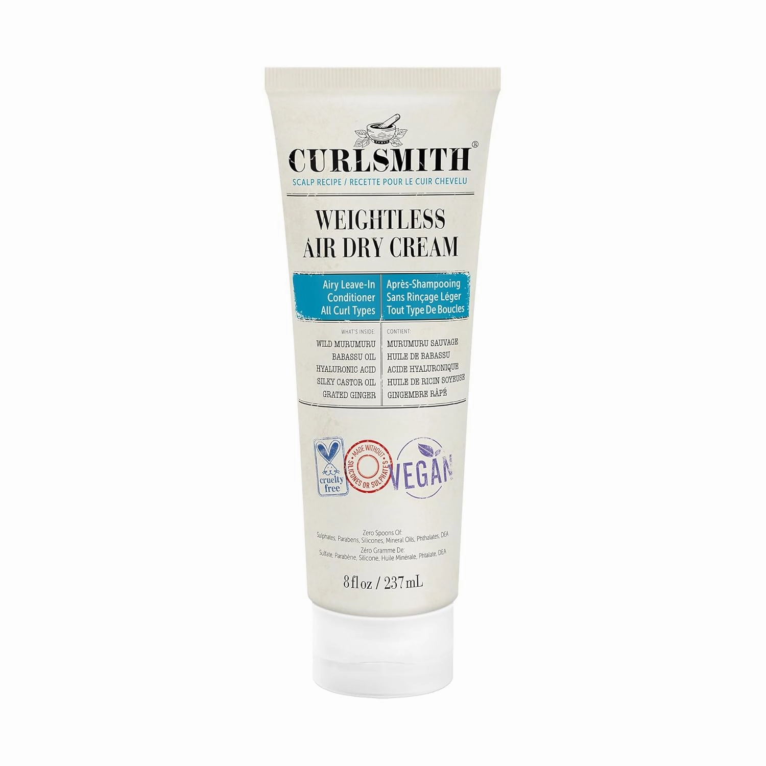 CURLSMITH - Weightless Air Dry Cream - Vegan Leave-In Conditioner for Any Hair Type, Smooths Hair
