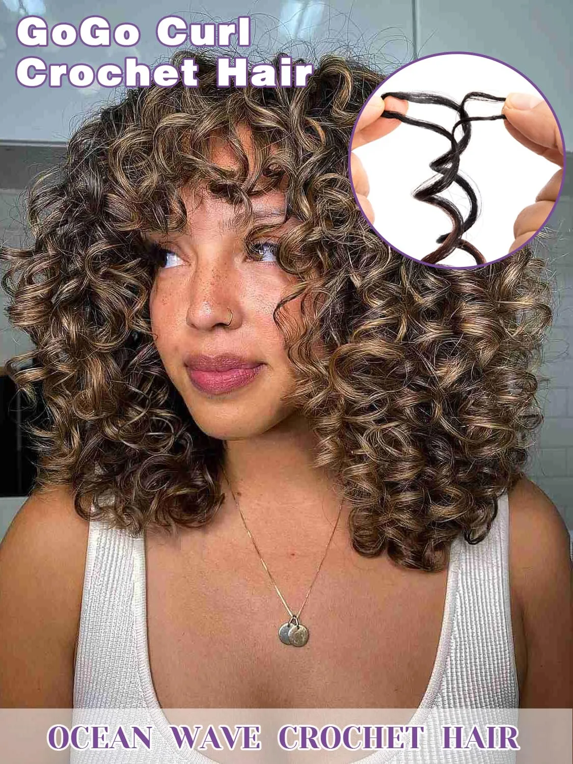 Curly Crochet Hair for Women Ombre Blonde 7 Packs GoGo Curl 8 Inch Pre Looped Beach Ocean Water Wave Deep Twist Braids Synthetic Extensions T27#