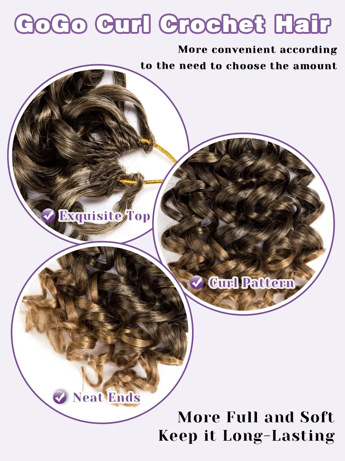 Curly Crochet Hair for Women Ombre Blonde 7 Packs GoGo Curl 8 Inch Pre Looped Beach Ocean Water Wave Deep Twist Braids Synthetic Extensions T27#