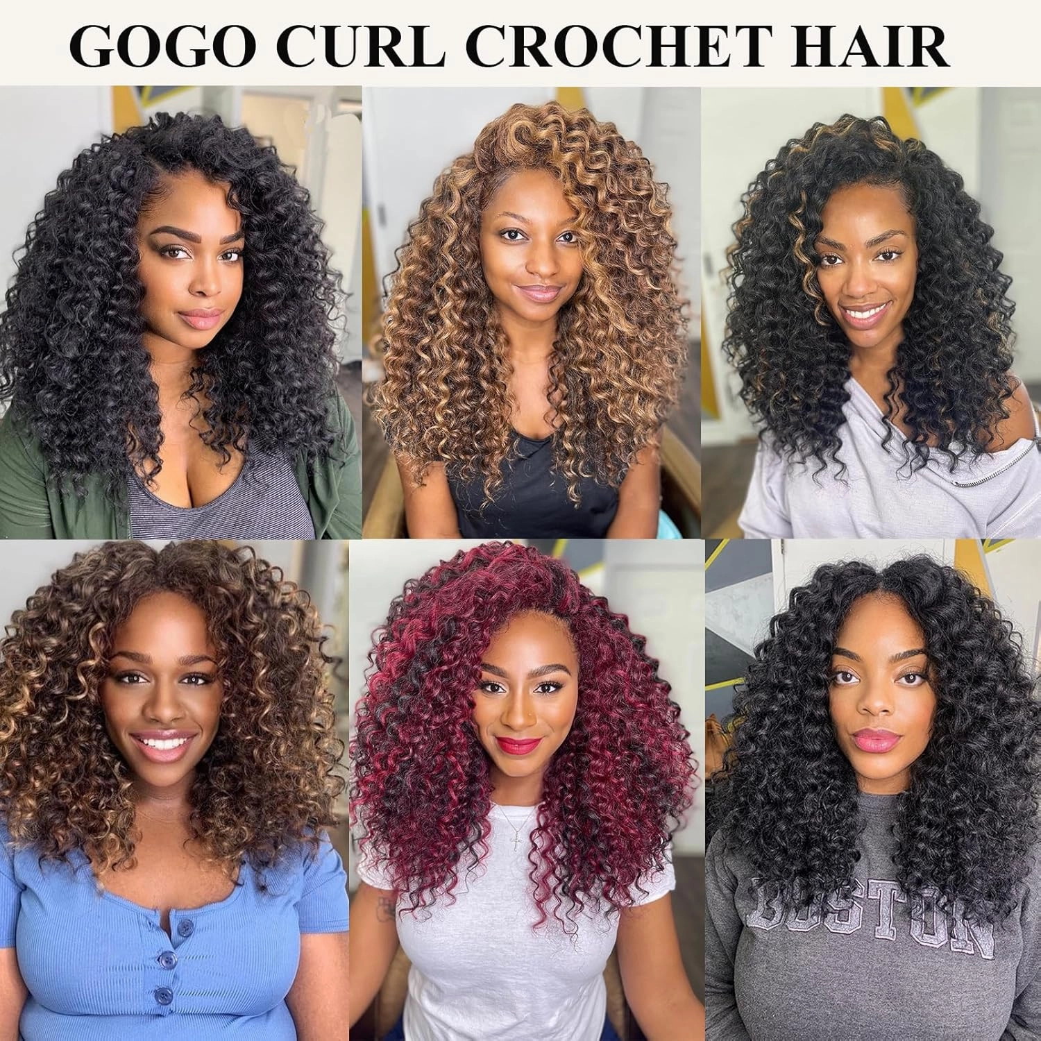 Curly Crochet Hair 14 Inch GoGo Curl Crochet Hair for Women Short Beach Curl Water Wave Crochet Braids for Women 7 Packs Curly Braiding Hair for Boho Braids (14 Inch, 1B/30/27)