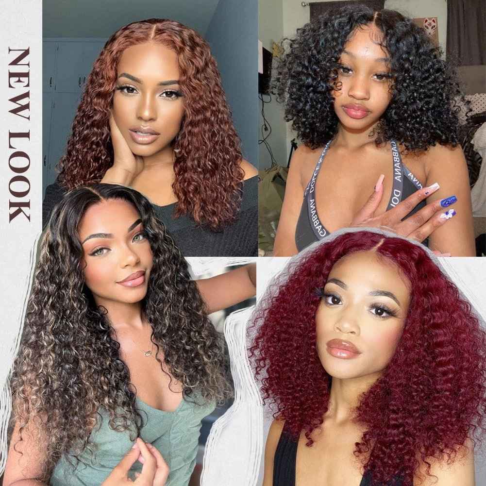 Curly Lace Front Wigs Highlight Honey Blonde Curly Wigs for Black Women 18 Inch Ombre Colored Glueless Wigs Synthetic Deep Wave Lace Front Wig Pre Plucked