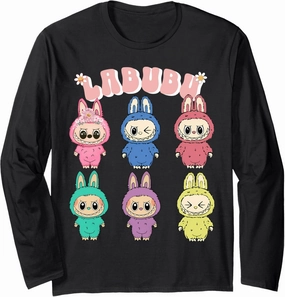 Cute Labubu The Monsters Funny Labubu Lover Men Women Kids Long Sleeve T-Shirt