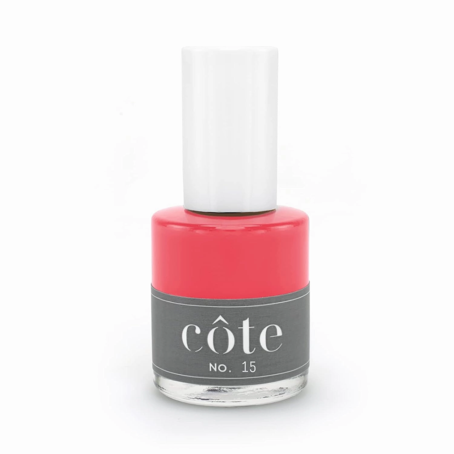Côte Nail Polish - Quick Dry Vegan 0.4 Fluid Oz Regular Cruelty Free Non Toxic & Safe Chip Resistant Full Coverage (No. 15 Hot Pink)