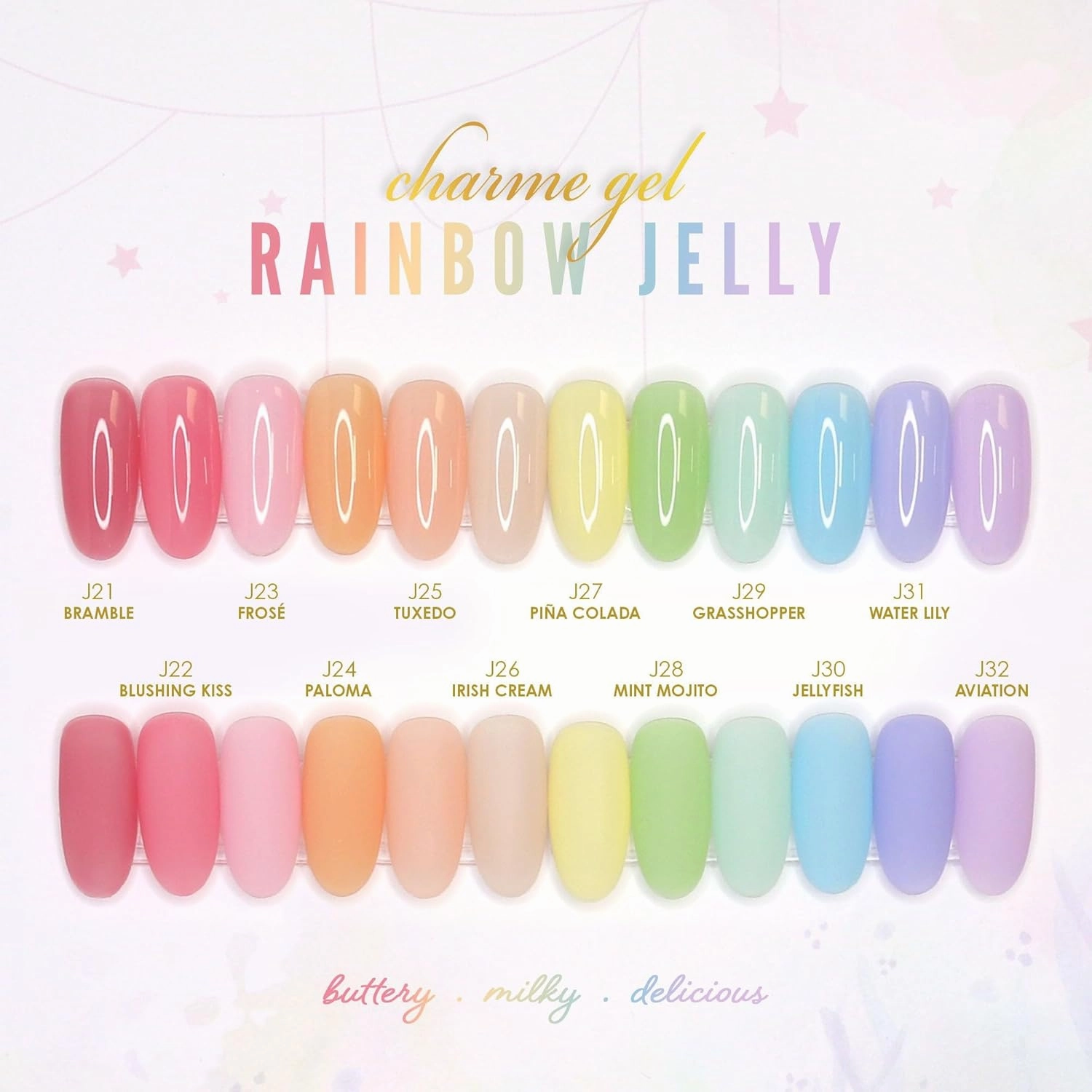 Daily Charme J25 Tuxedo Rainbow Jelly Gel Nail Polish, HEMA-Free, Jelly Transparent Colors Sheer Soak Off UV Led Gel Nail Polish, Home DIY/Nail Salon Manicure (Warm Peach)