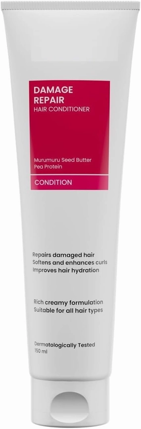 Damage Repair Conditioner with Murumuru & Pea Protein | Silicone Free Conditioner | Repairs, Nourishes, and Detangles Hair | Great for Curly, Damaged Hair | 150Ml,1 Count