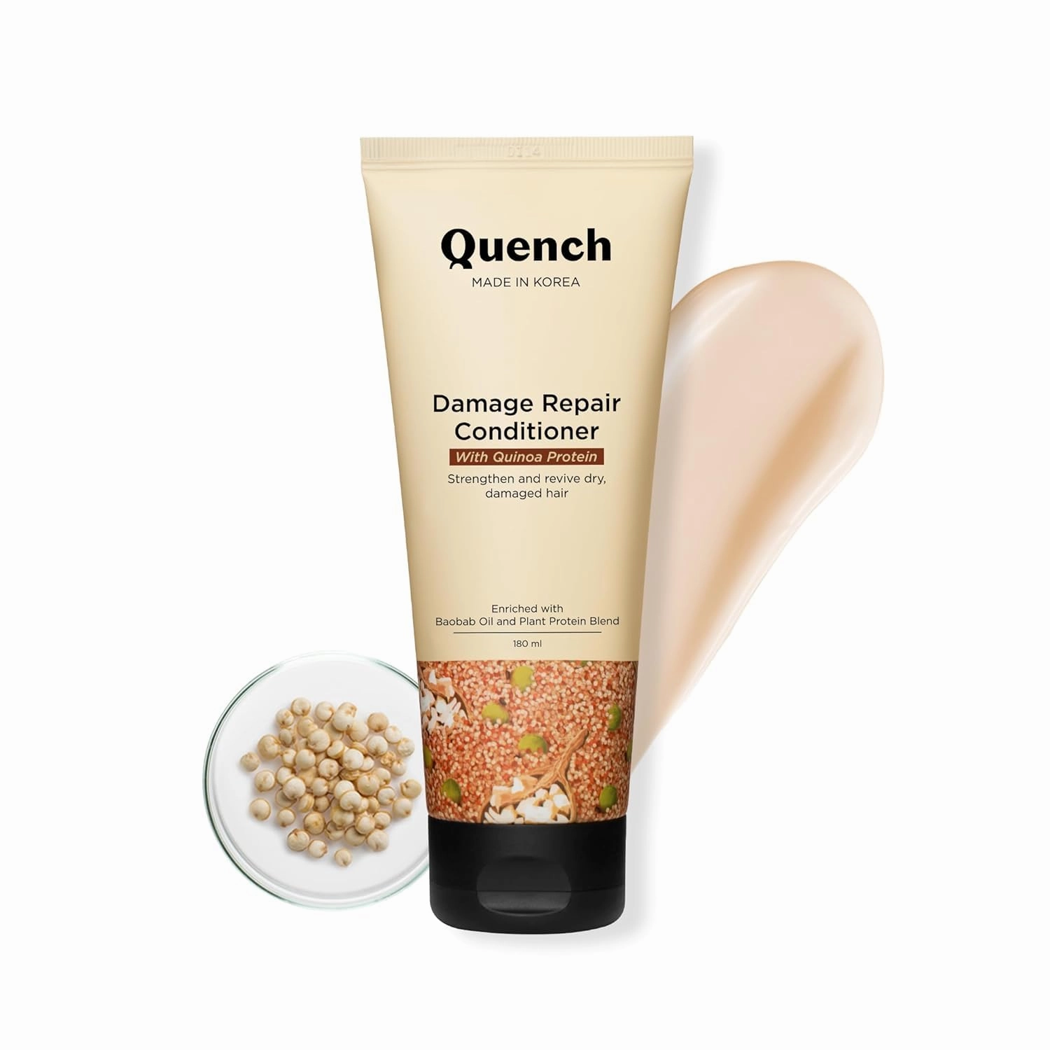 Damage Repair Fresh Conditioner With Quinoa Protein & Ceramides For Dry & Damaged Hair|Deeply Conditions & Makes Hair Silky, Smooth | Prevents Split Ends|Made In Korea(180Ml), 1 Count