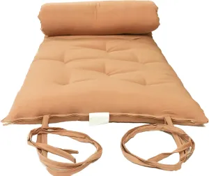 D&D Futon Furniture Traditional Japanese Floor Futon Mattresses, Foldable Cushion Mats, Yoga, Meditaion Single Size 3" Thick X 27" Wide X 80" Long (Peach)