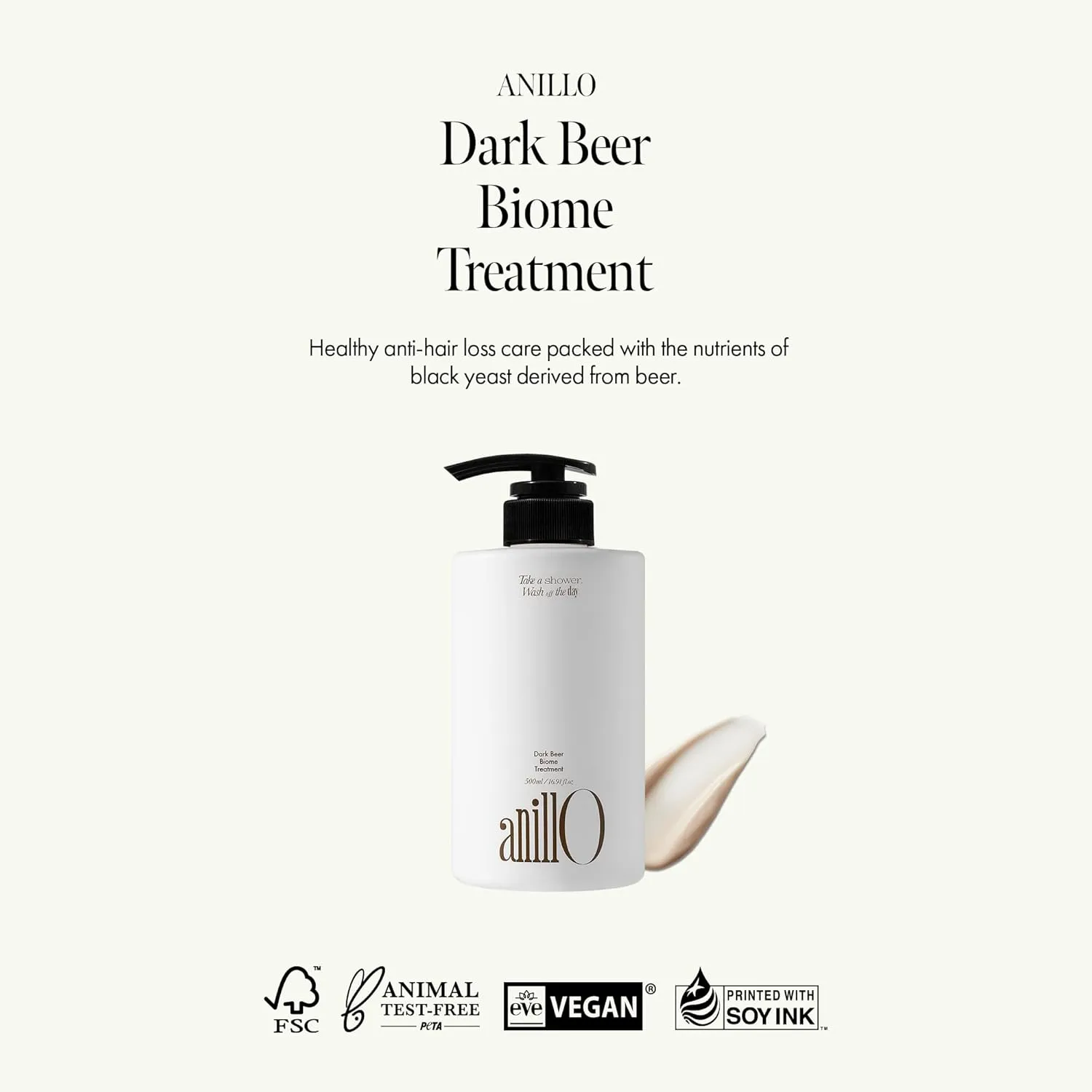 Dark Beer Biome Conditioner Treatment – Vegan Hair Repair & Strengthening Conditioner with Beer Yeast, Biotin & Amino Acid Complex – Soothing & Nourishing Scalp Care – 500ml / 16.9 fl oz