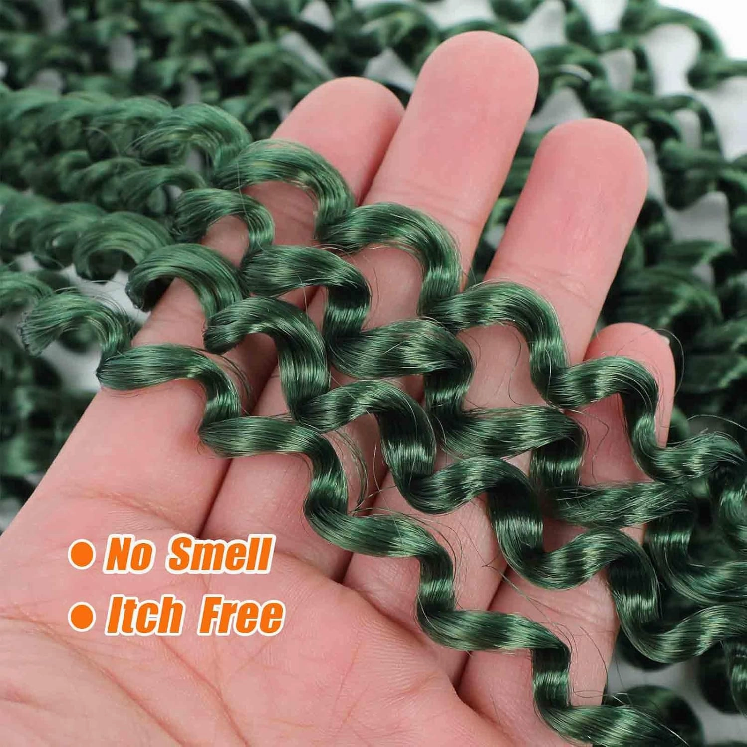 Dark Green Passion Twist Hair 18 Inch 6 Packs Green Water Wave Crochet Hair for Passion Twists Long Bohemian Braiding Protective Style Hair Extensions (18 Inch 6 Packs, DGreen#)
