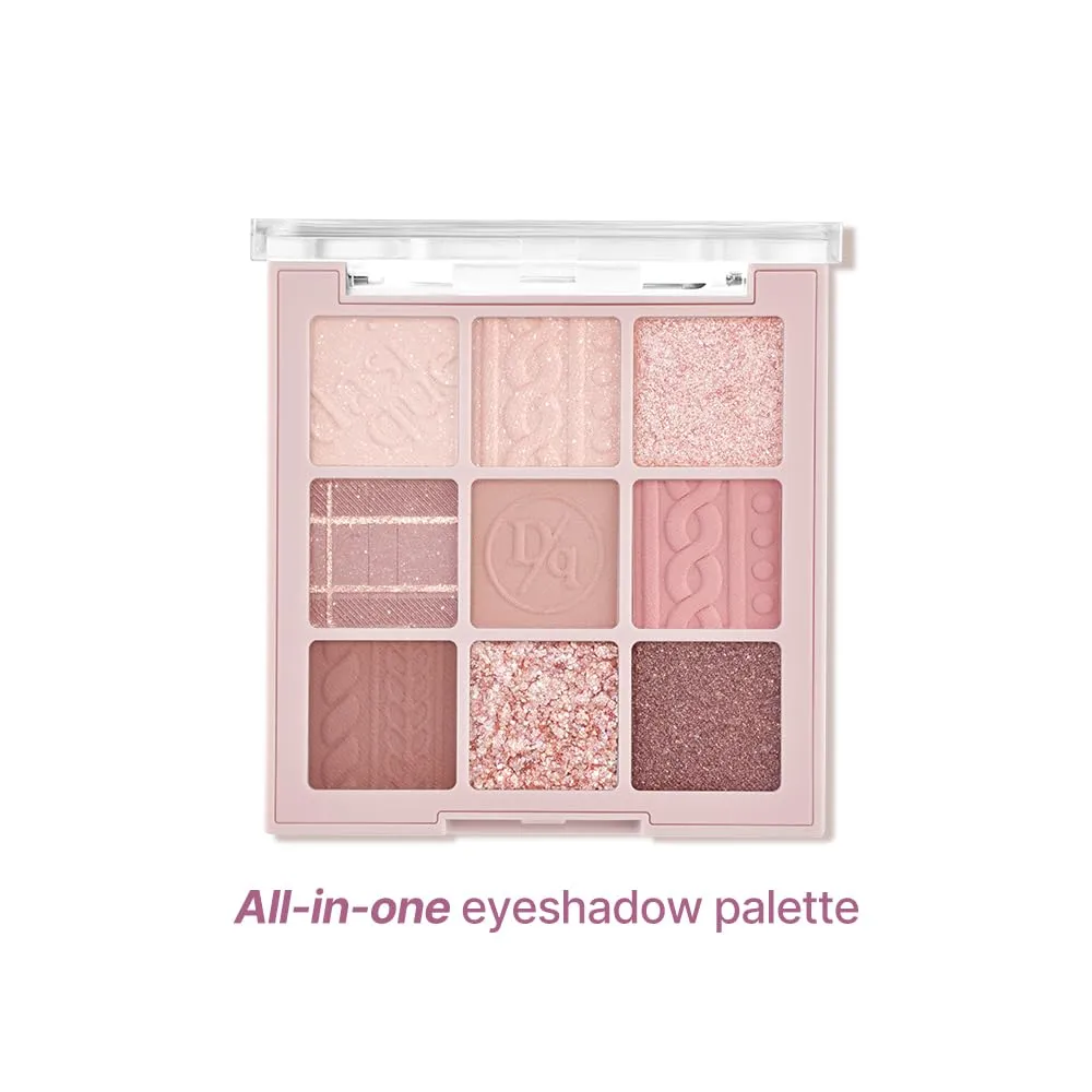 dasique Shadow Palette #16 Violet Knit l Vegan, Cruelty-Free l 9 Blendable Shades in Smooth Matte and Shimmer Finishes with Gorgeous Pearls