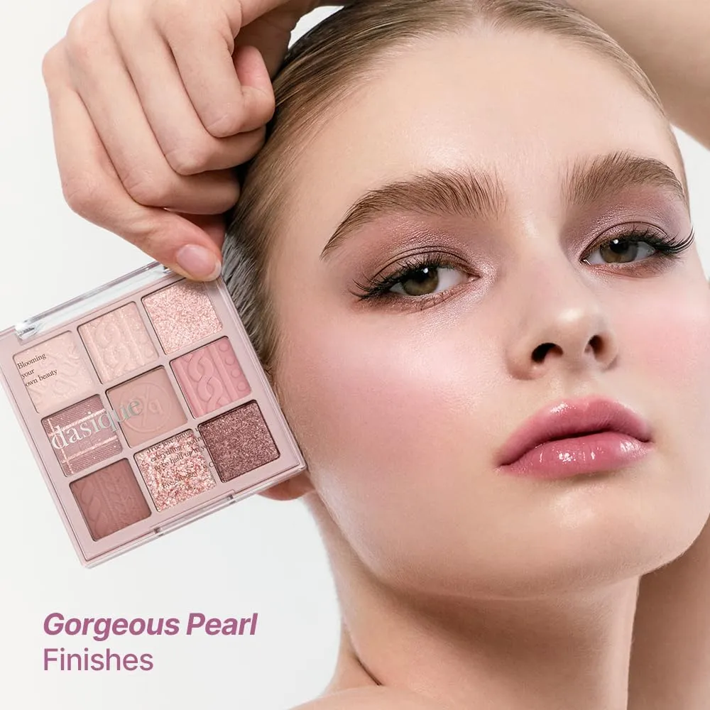 dasique Shadow Palette #16 Violet Knit l Vegan, Cruelty-Free l 9 Blendable Shades in Smooth Matte and Shimmer Finishes with Gorgeous Pearls
