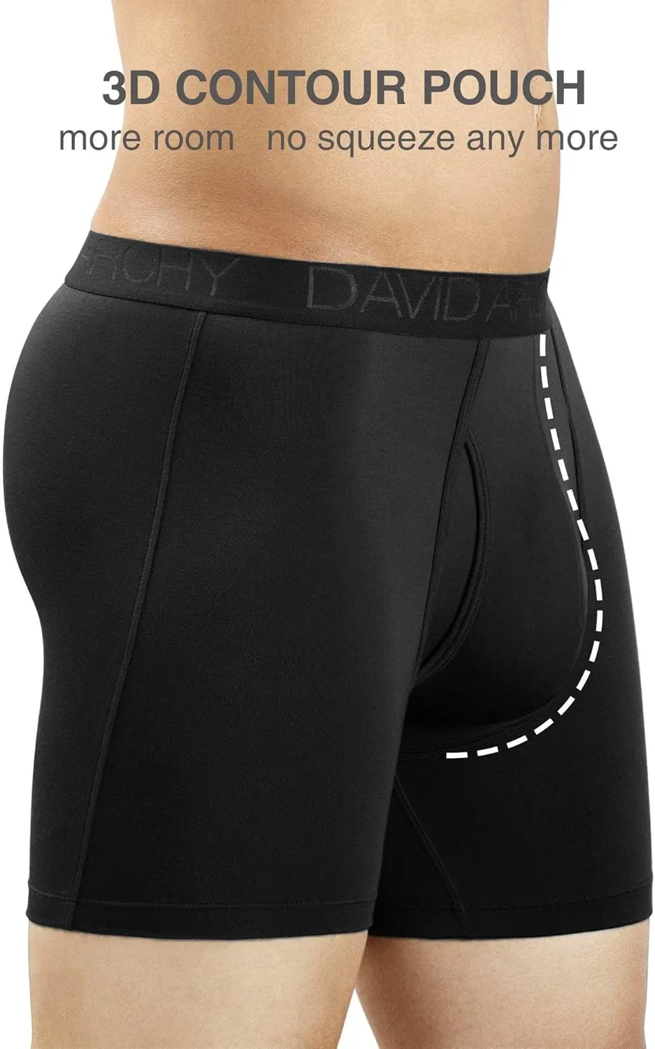 DAVID ARCHY Mens Underwear Boxer Briefs Breathable Soft Moisture-Wicking with Fly Underwear for Men Multipack