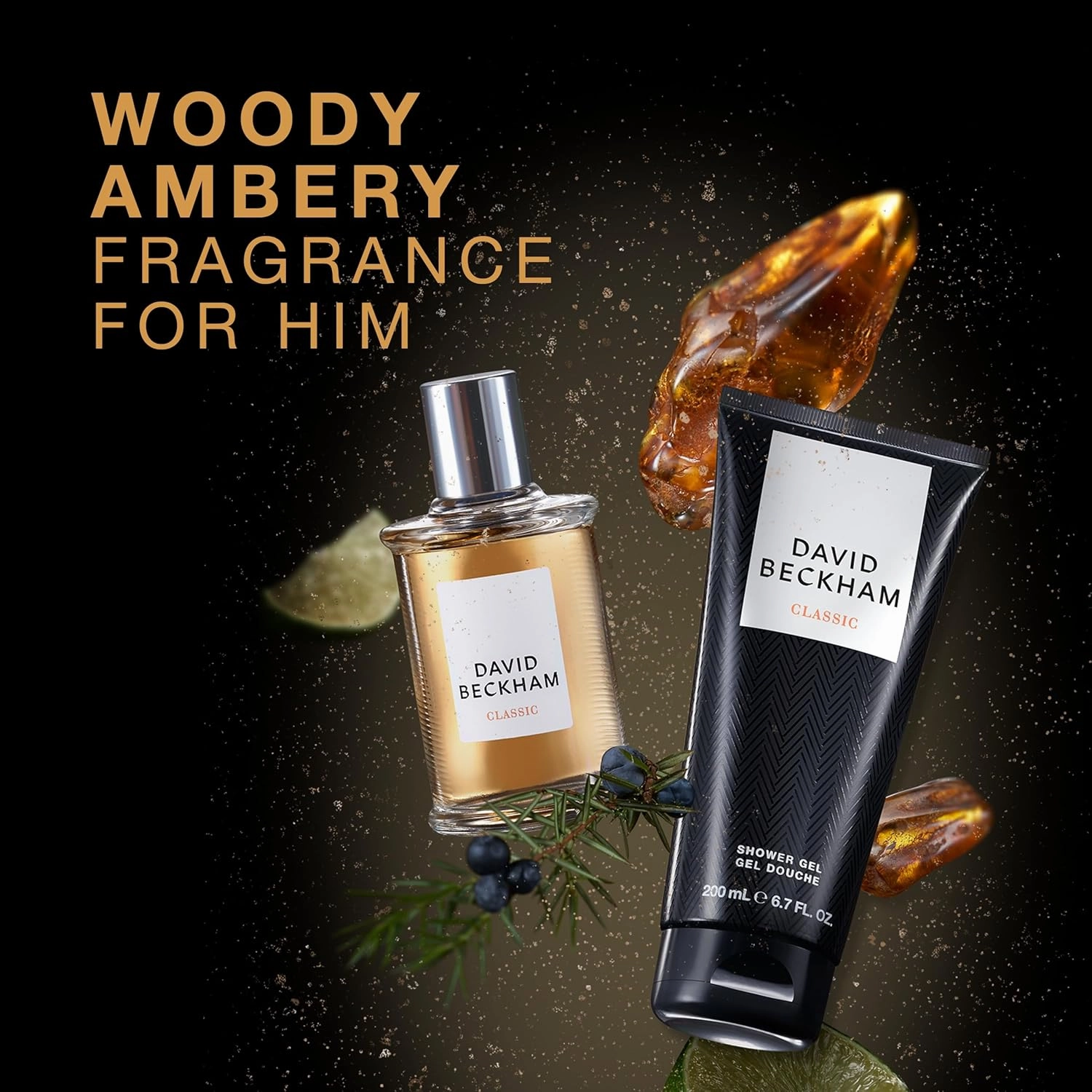 David Beckham Classic Eau de Toilette   Shower Gel Gift Set, Notes of Grapefruit, Cashmere Wood, and Musk, Men's Fragrance, Long Lasting, Everyday Fragrance
