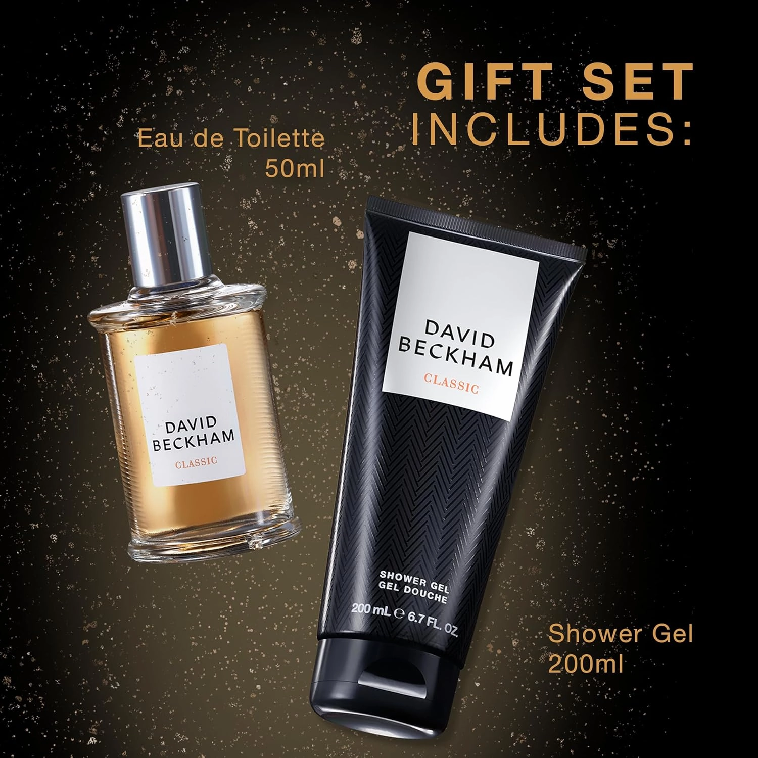 David Beckham Classic Eau de Toilette   Shower Gel Gift Set, Notes of Grapefruit, Cashmere Wood, and Musk, Men's Fragrance, Long Lasting, Everyday Fragrance