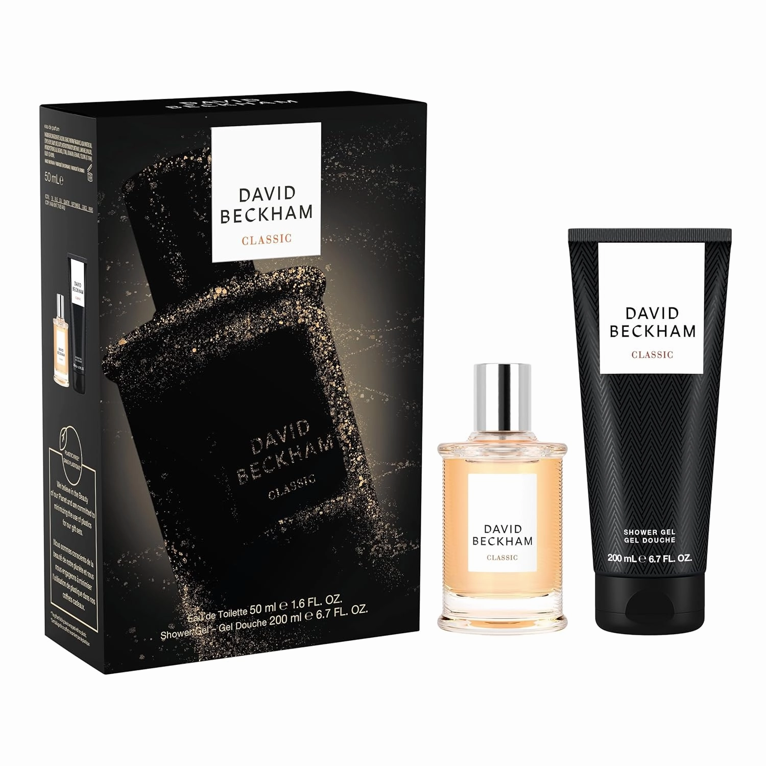 David Beckham Classic Eau de Toilette   Shower Gel Gift Set, Notes of Grapefruit, Cashmere Wood, and Musk, Men's Fragrance, Long Lasting, Everyday Fragrance
