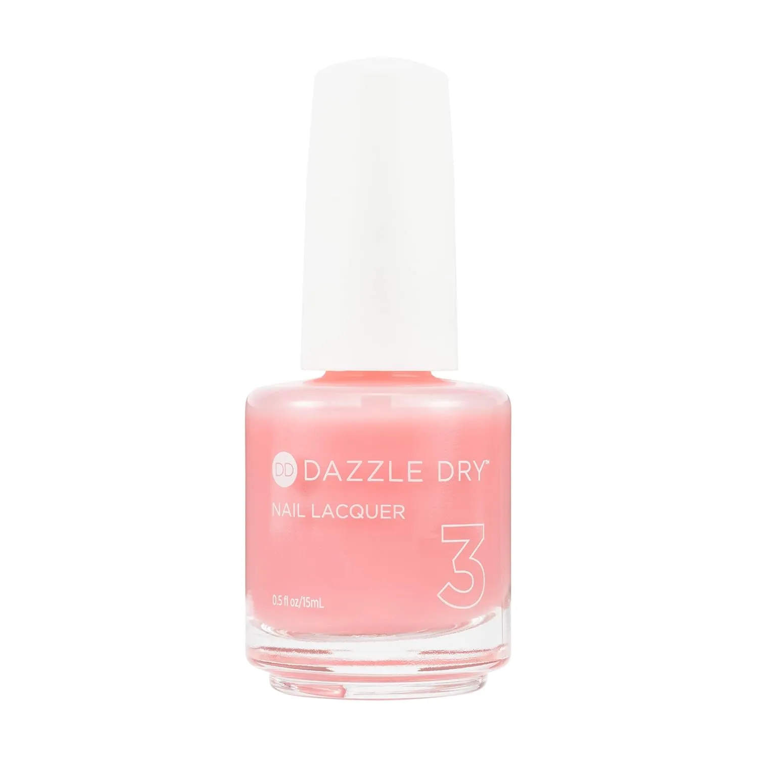 Dazzle Dry Nail Lacquer (Step 3) - Pedal to the Metal Pink - A sheer salmon glaze with pink undertones. Sheer cream. (0.5 fl oz)
