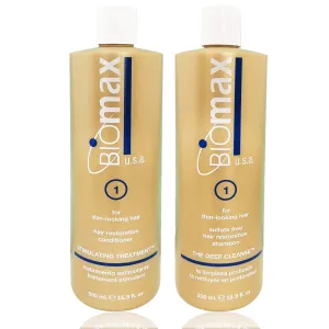 Deep Cleanse Hair Restoration Shampoo & Stimulating Treatment Color Protection Conditioner No.1 for Thin-Looking Hair, Remove Build-up and Residue & Restore Natural Hair Balance, 16.9 OZ