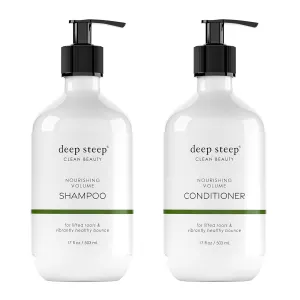 Deep Steep Shampoo & Conditioner, Premium Hair Care (Nourishing Volume, 17 oz)