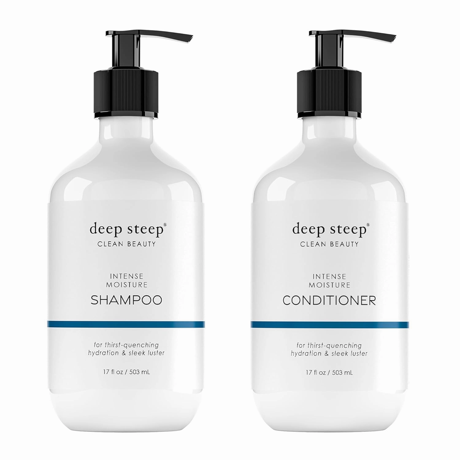 Deep Steep Shampoo & Conditioner, Premium Hair Care (Intense Moisture, 17 oz)