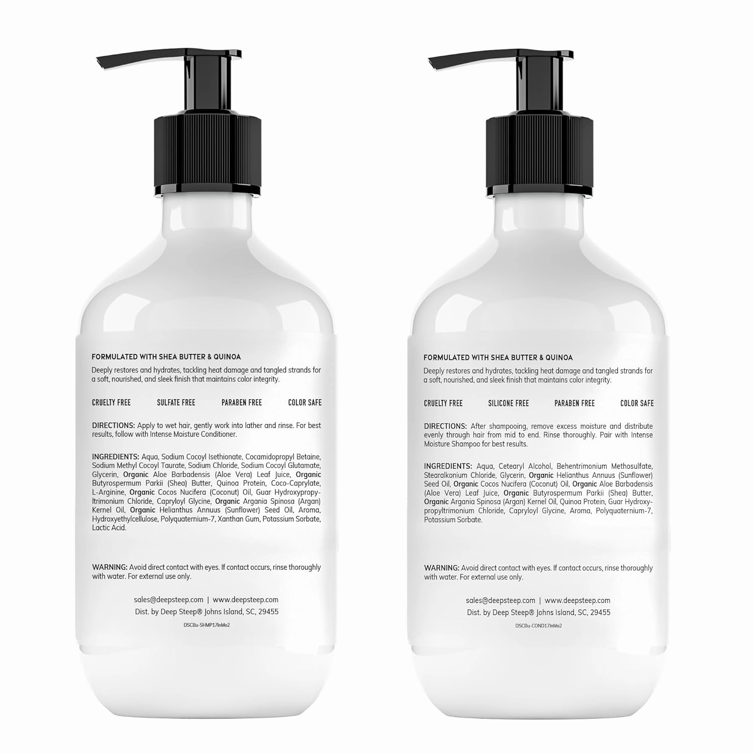 Deep Steep Shampoo & Conditioner, Premium Hair Care (Intense Moisture, 17 oz)