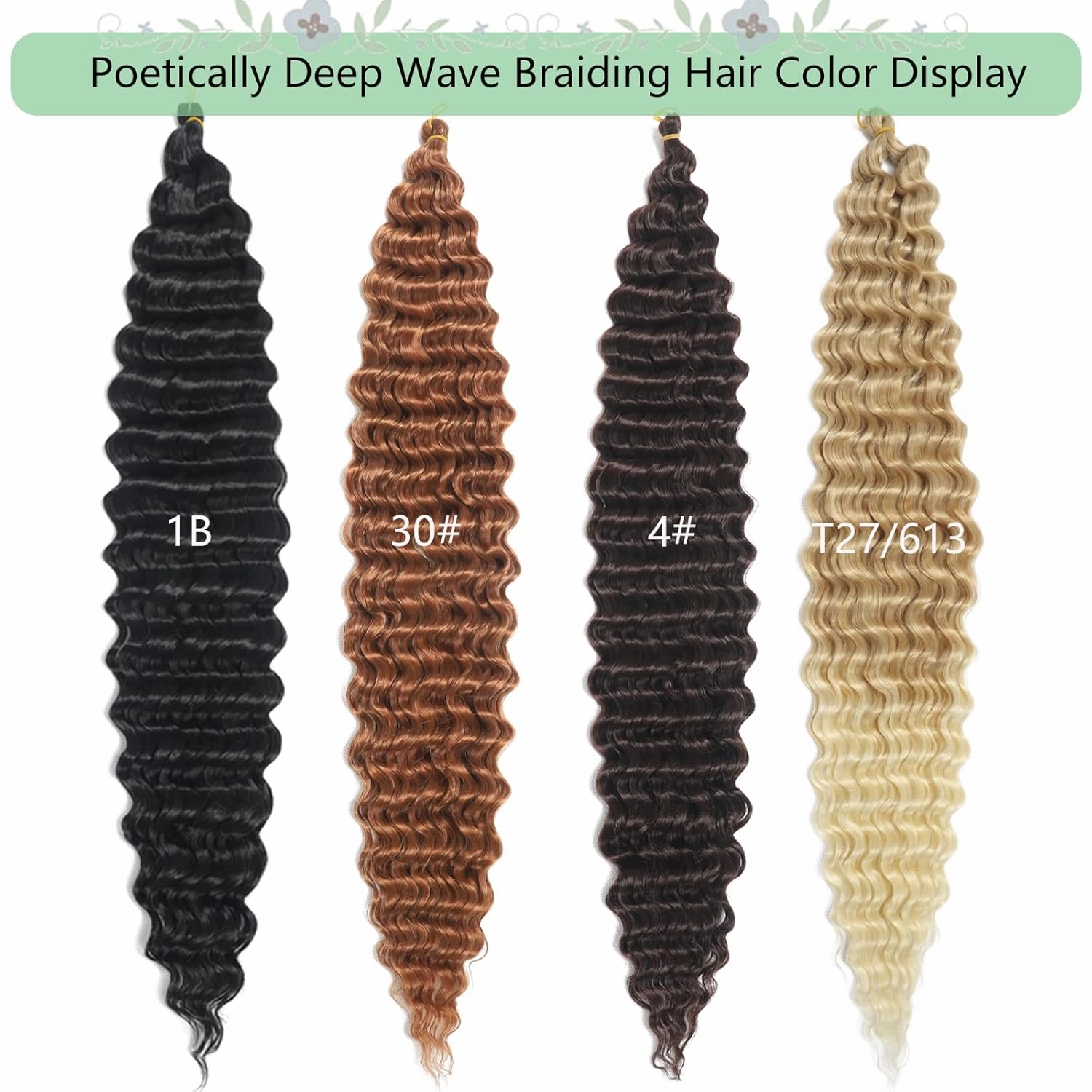 Deep Wave Crochet Hair Ocean Wave Crochet Hair 26Inch 6packs Deep Wave Curly Braiding Hair Extensions Ocean Wave Braiding Hair for Black Women Dack Browm Ocean Wave Crochet Hair Close to Human Hair