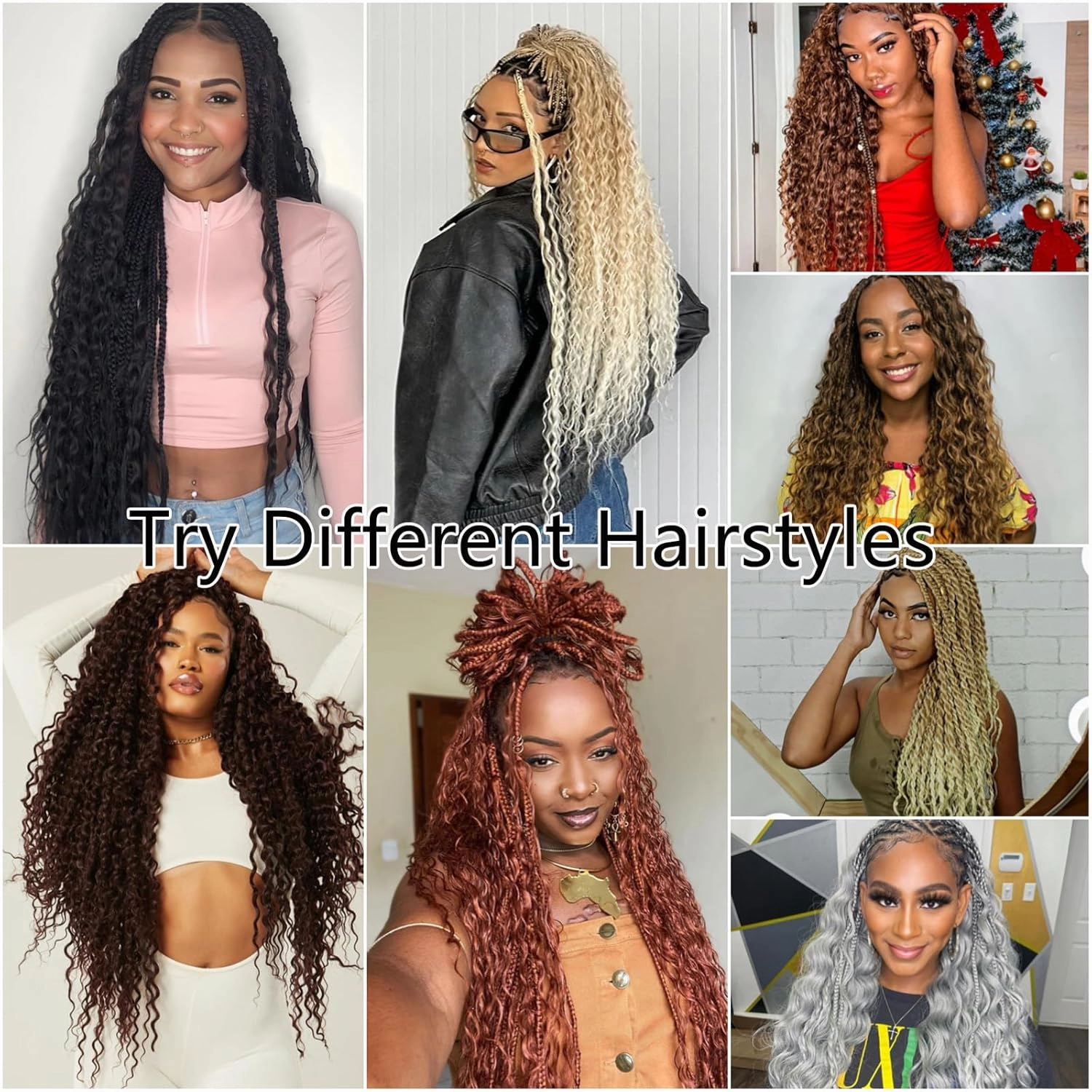 Deep Wave Crochet Hair Ocean Wave Crochet Hair 26Inch 6packs Deep Wave Curly Braiding Hair Extensions Ocean Wave Braiding Hair for Black Women Dack Browm Ocean Wave Crochet Hair Close to Human Hair