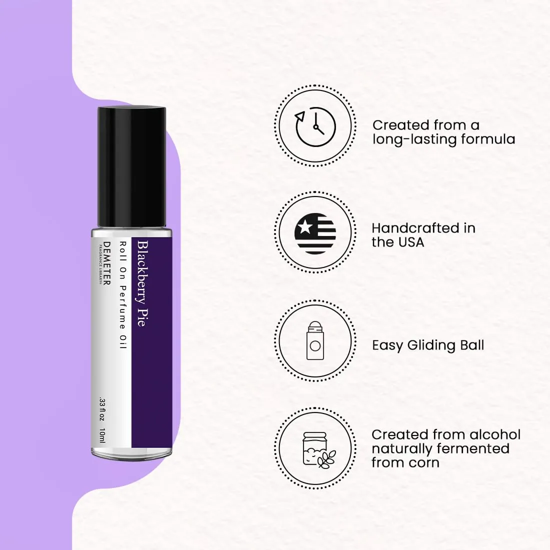 DEMETER Blackberry Pie Roll On Perfume Oil, 0.33 Oz, Long-Lasting