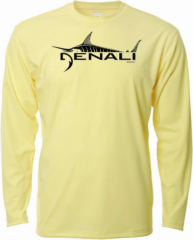 Denali Men's Marlin Logo Tournament Teaser UPF 50  Long Sleeve T-Shirt, UV Protection, Quick Dry Fisherman's Shirt