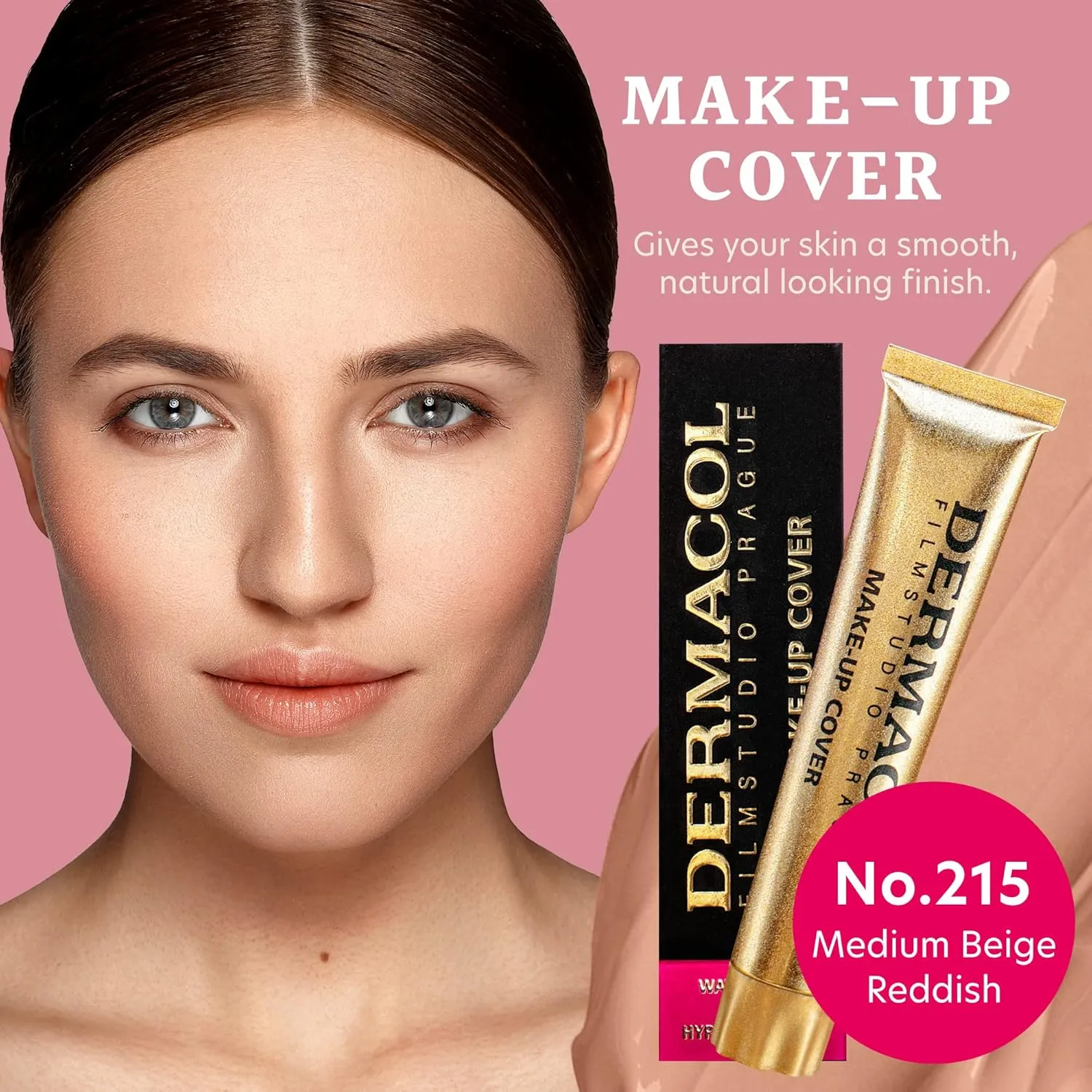 Dermacol - Full Coverage Foundation, Liquid Makeup Matte Foundation with SPF 30, Waterproof Foundation for Oily Skin, Acne, & Under Eye Bags, Long-Lasting Makeup Products, 30g, Shade 215