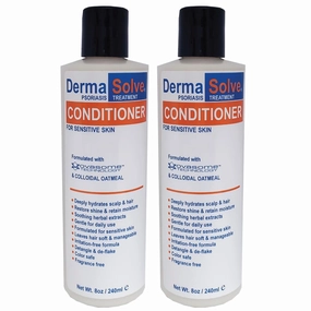 Dermasolve Psoriasis Conditioner - Soothing Anti Dandruff, Seborrheic Dermatitis, Sensitive Skin, Flaky, Itchy, Dry Scalp & Damaged Hair Repair - Pack of 2