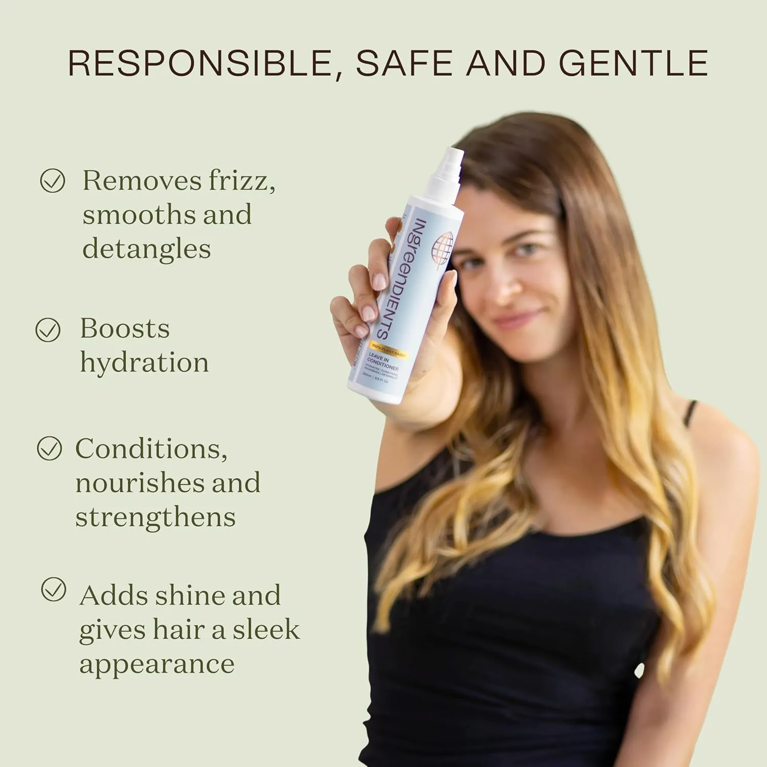 Detangler and Leave In Conditioner made with Organic ingredients - Sulfate-Free, Color-Safe, Silicone-Free, Cruelty-Free, Gluten Free (2-Pack)