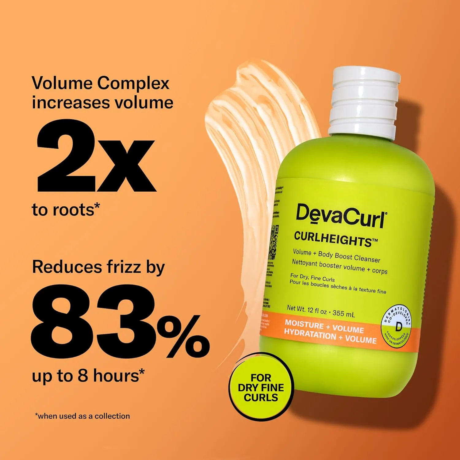 DevaCurl CurlHeights Volume   Body Boost Cleanser, 12 oz