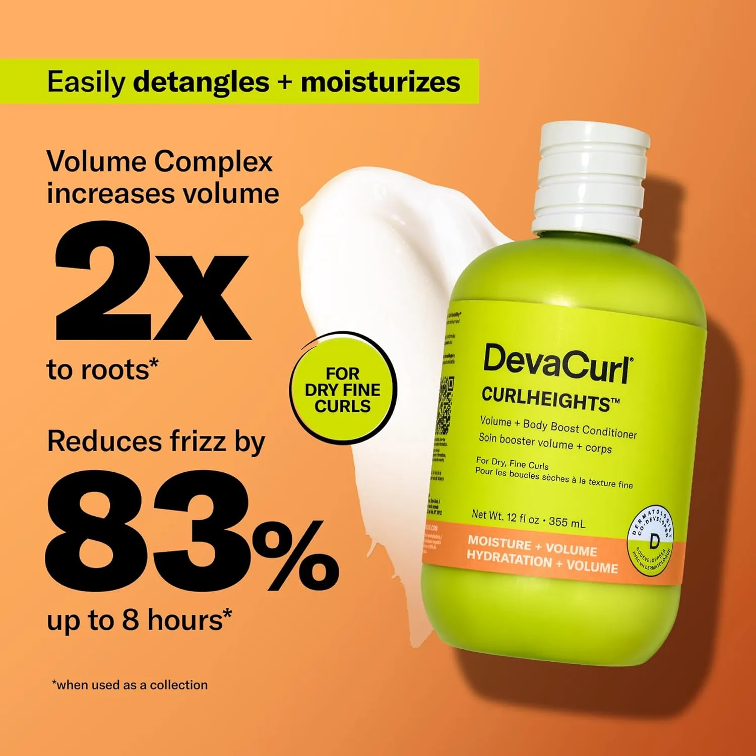 DevaCurl CurlHeights Volume   Body Boost Conditioner, 12 oz