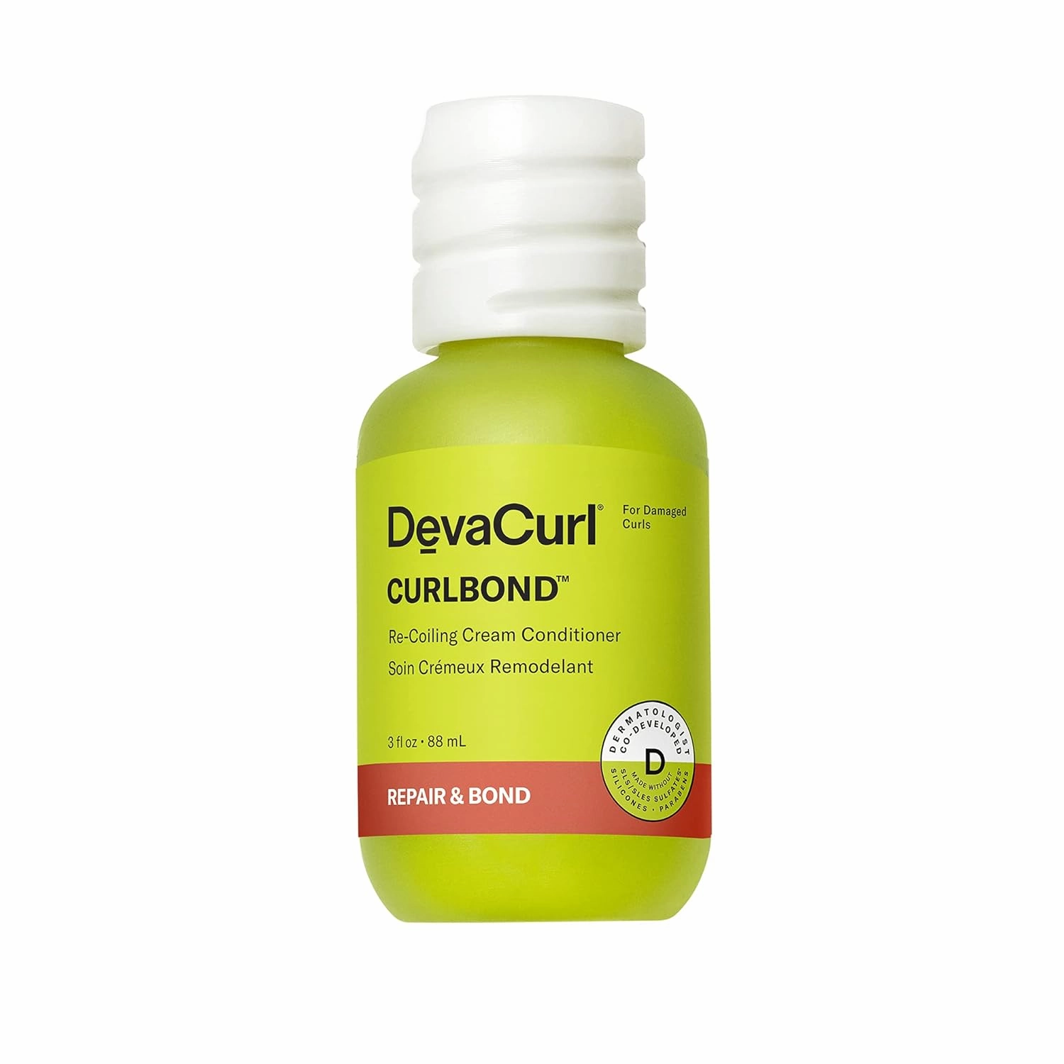 DevaCurl CurlBond Re-Coiling Cream Conditioner | Re-links Broken Bonds | Strengthens| Seals Split Ends | Preserves Color Up to 30 Washes