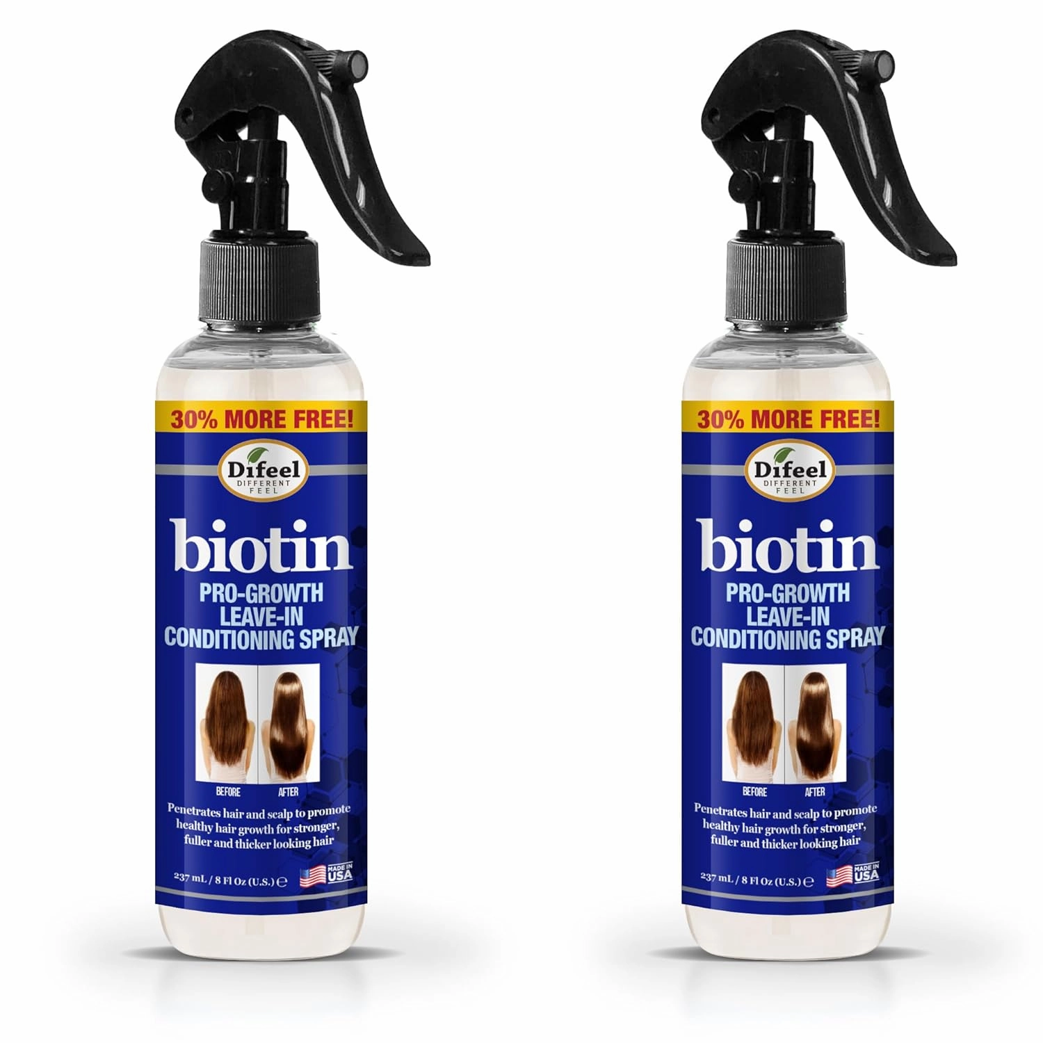 Difeel Pro-Growth Biotin Leave in Conditioning Treatment 8 oz. - (PACK OF 2)
