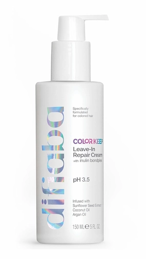 Difiaba Color Keep Leave-In Conditioner Repair Cream - Moisturizing & Strengthening Treatment for Color-Treated Hair - UV & Heat Protection, Frizz Control - w/Active Antioxidants & Natural Oils