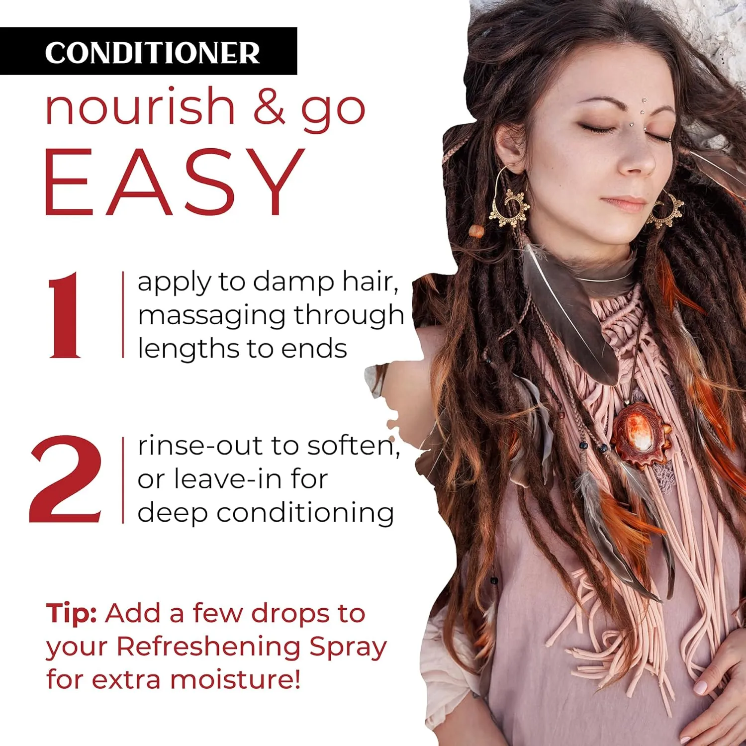 Dollylocks Conditioner – Dreadlock Moisturizer & Loc Conditioner for Dreads, Plant-Based, Residue Free & Vegan (Pepe Le Rosemary Scent, 8oz)