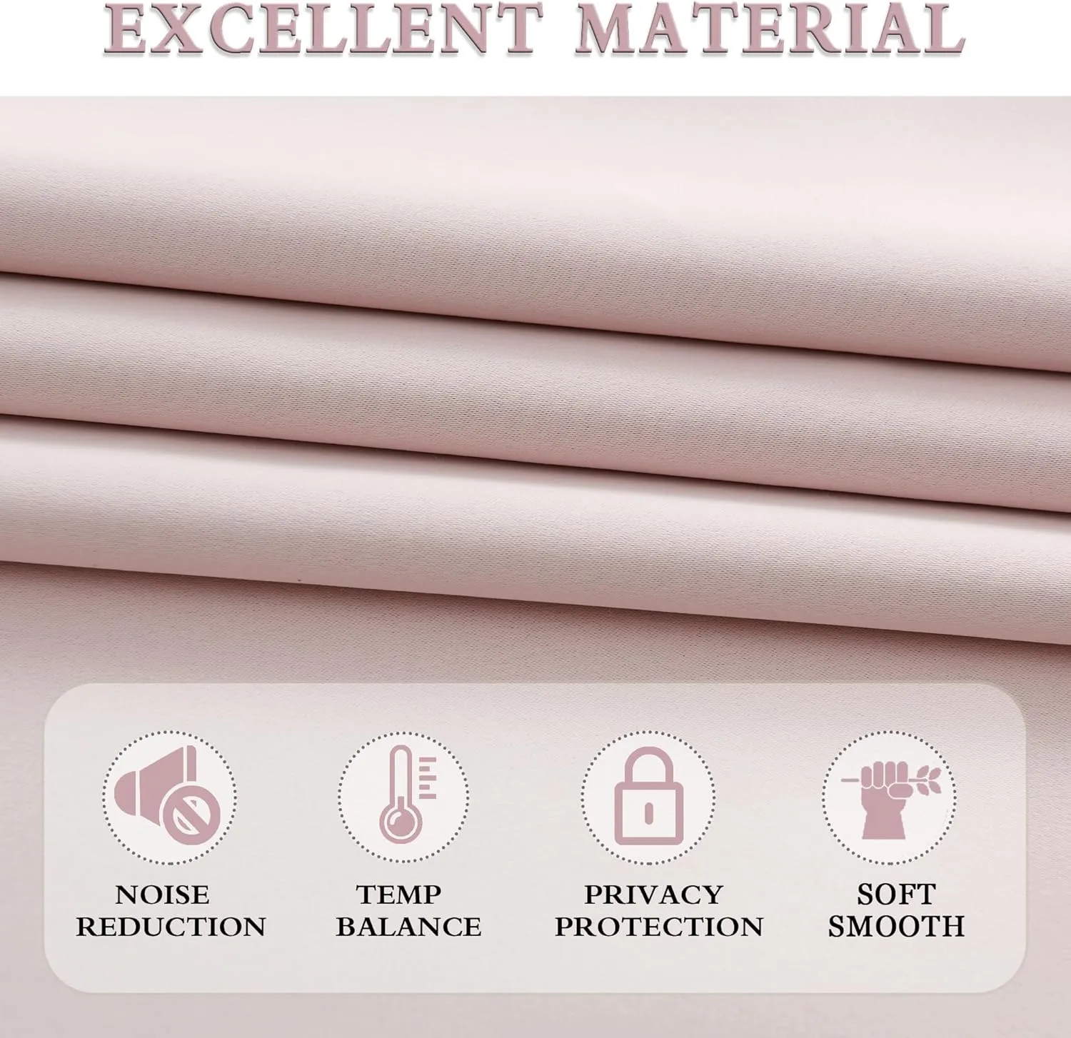 DONREN 48 Inch Length Blush Pink Curtains for Girls Baby Room - Light Pink Kitchen Room Darkening Thermal Insulated Curtains for Bathroom Small Window,52" Wide by 48" Long,1 Pair
