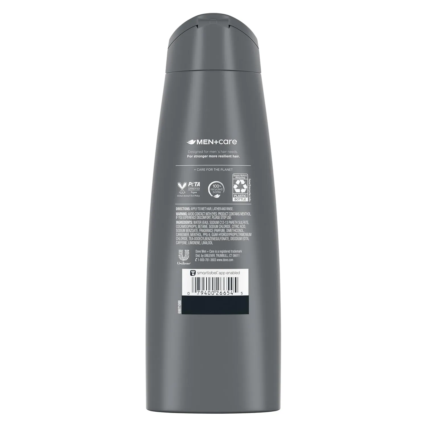 DOVE MEN   CARE Fortifying 2-in-1 Shampoo and Conditioner Fresh and Clean with Caffeine 4 Count For Everyday Care Helps Strengthen and Nourish Hair 12 oz
