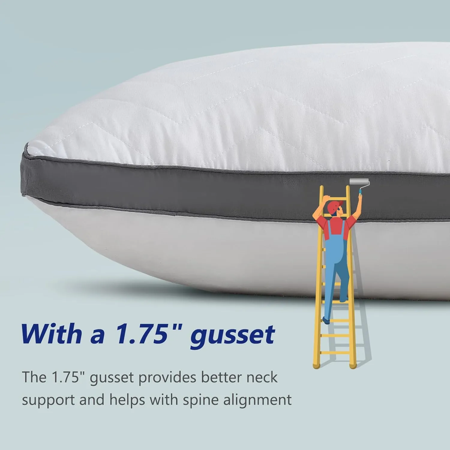 DOWNCOOL Quilted Memory Foam Body Pillow - Large Full Body Pillows for Adults - Soft Long Bed Pillows for Side Sleepers - 20x54 inch (White)