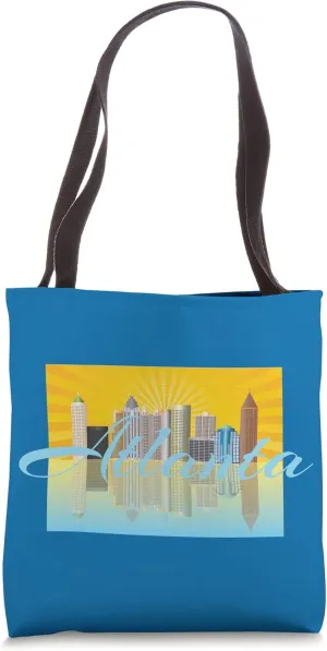 Downtown GA Peach State Souvenir Art Atlanta Georgia Skyline Tote Bag