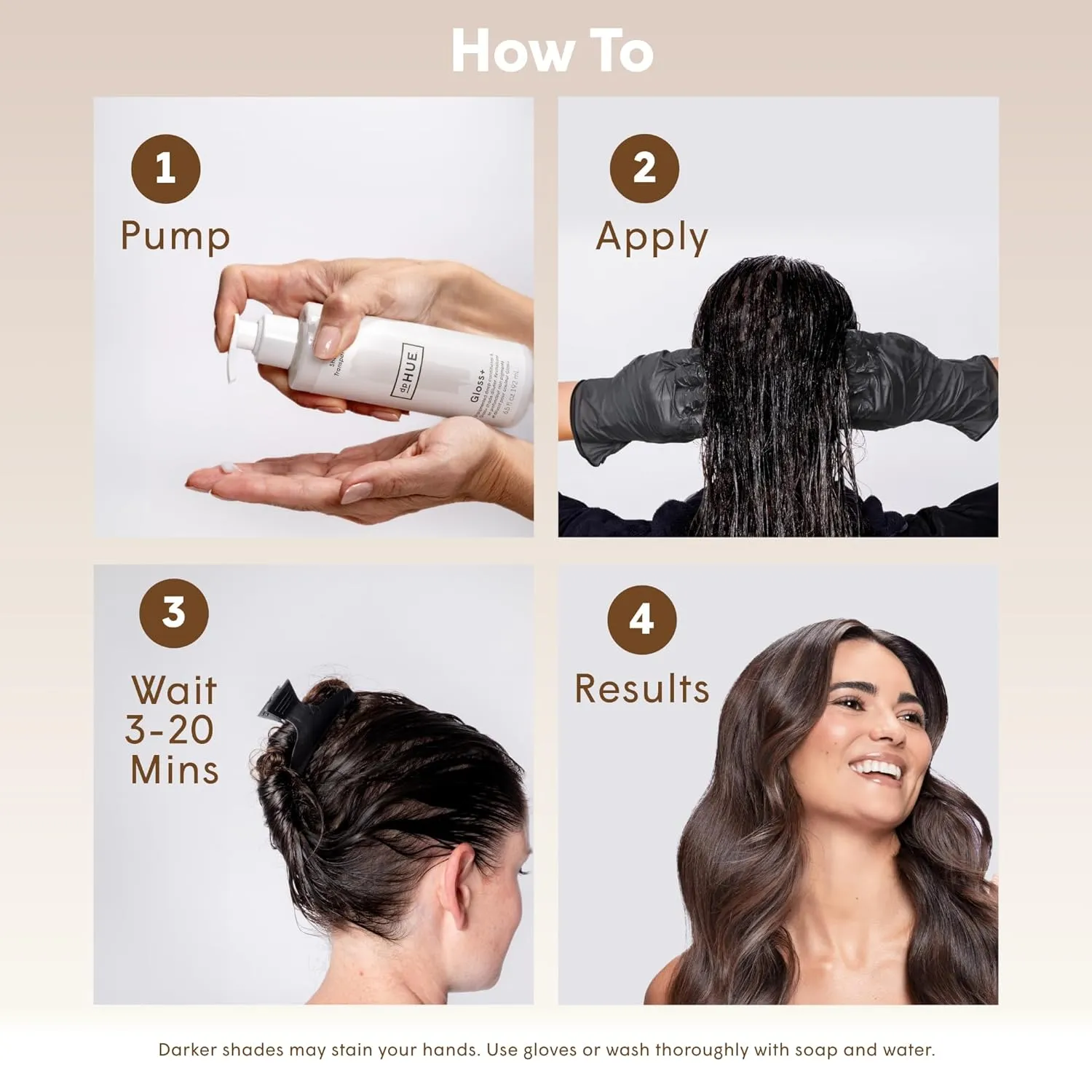dpHUE Gloss , Dark Brown - 6.5 oz (8-12 Applications) - Semi-Permanent Hair Color & Conditioner - Lasts Up to Eight Washes - Paraben, SLS & SLES Sulfate Free - Vegan, Leaping Bunny Certified