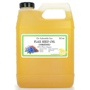 Dr Adorable - 32 oz - Flax Seed Oil - Unrefined 100% Pure Natural Organic Cold Pressed